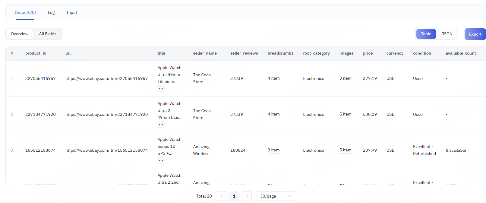 eBay Scraper keyword output.png