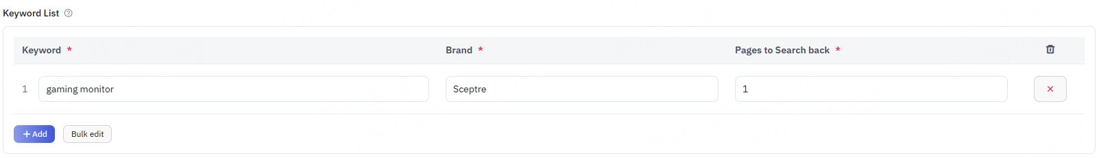 Amazon Global Product Scraper Keywords brand input.png