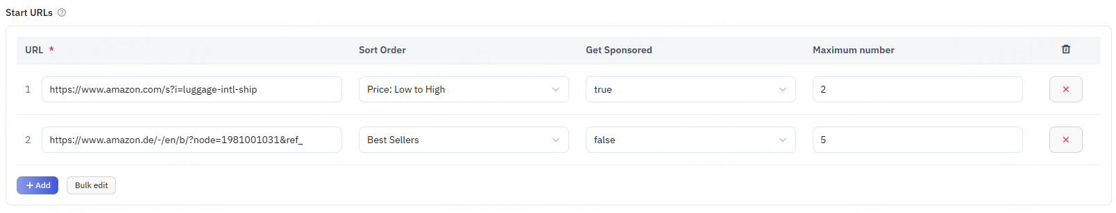 Amazon Global Product Scraper category url input.png