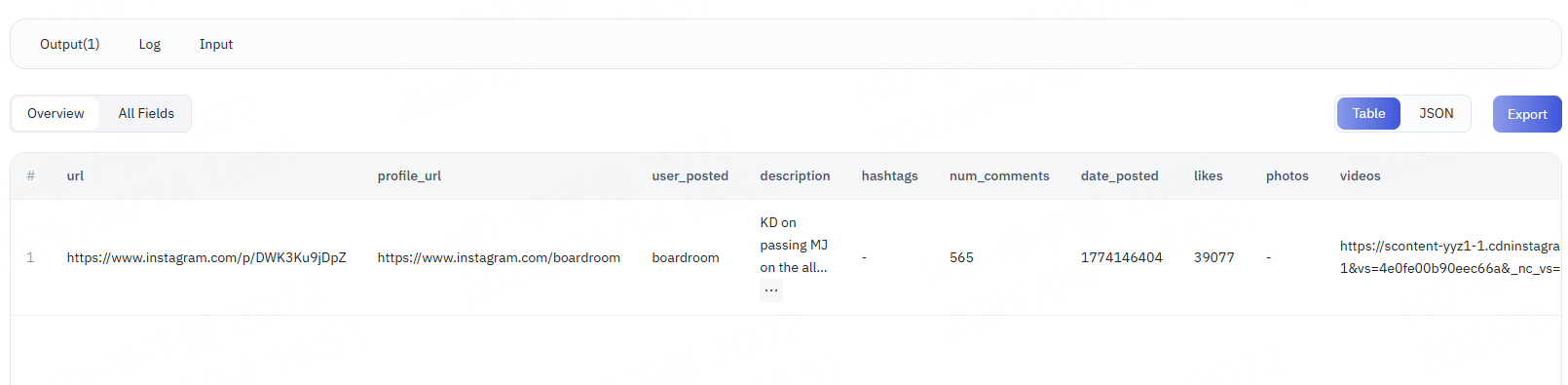 Instagram comment--post --url--onput.png